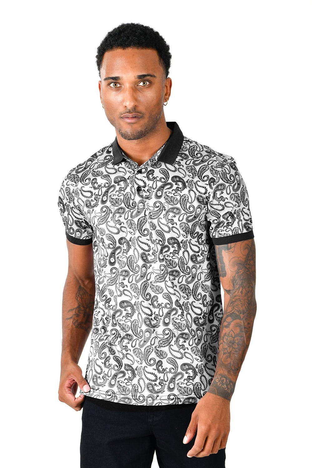 Floral Paisley Short Sleeve Polo Shirt