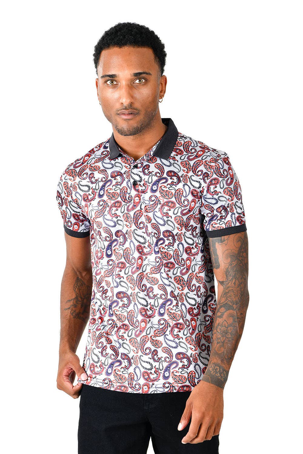 Floral Paisley Short Sleeve Polo Shirt