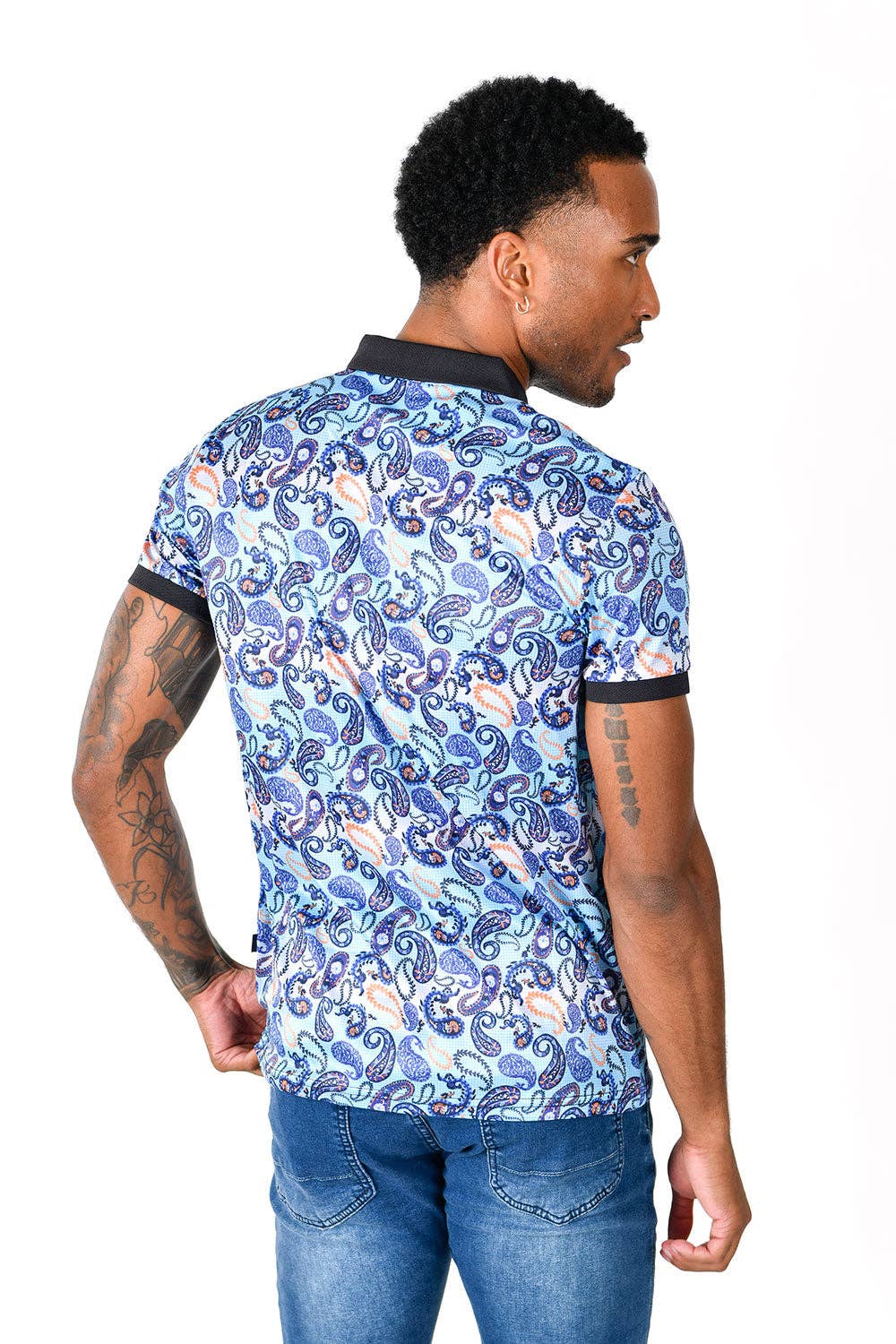 Floral Paisley Short Sleeve Polo Shirt