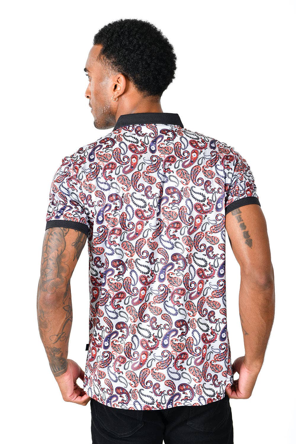 Floral Paisley Short Sleeve Polo Shirt