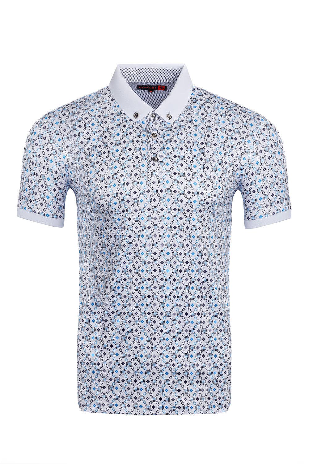 Circular Checkered Stretch Polo Shirts