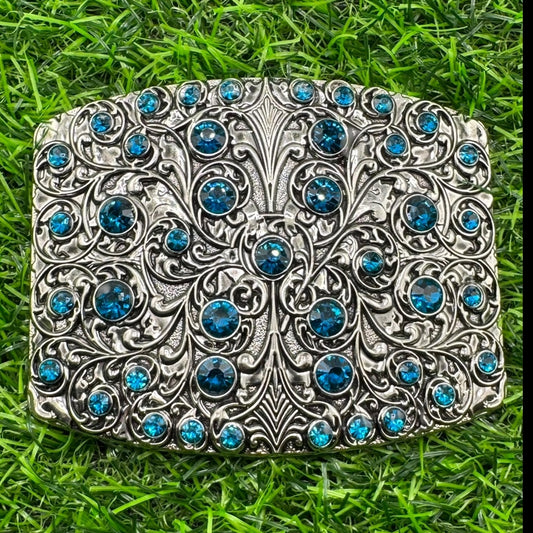 Silver and Blue Rhinestones