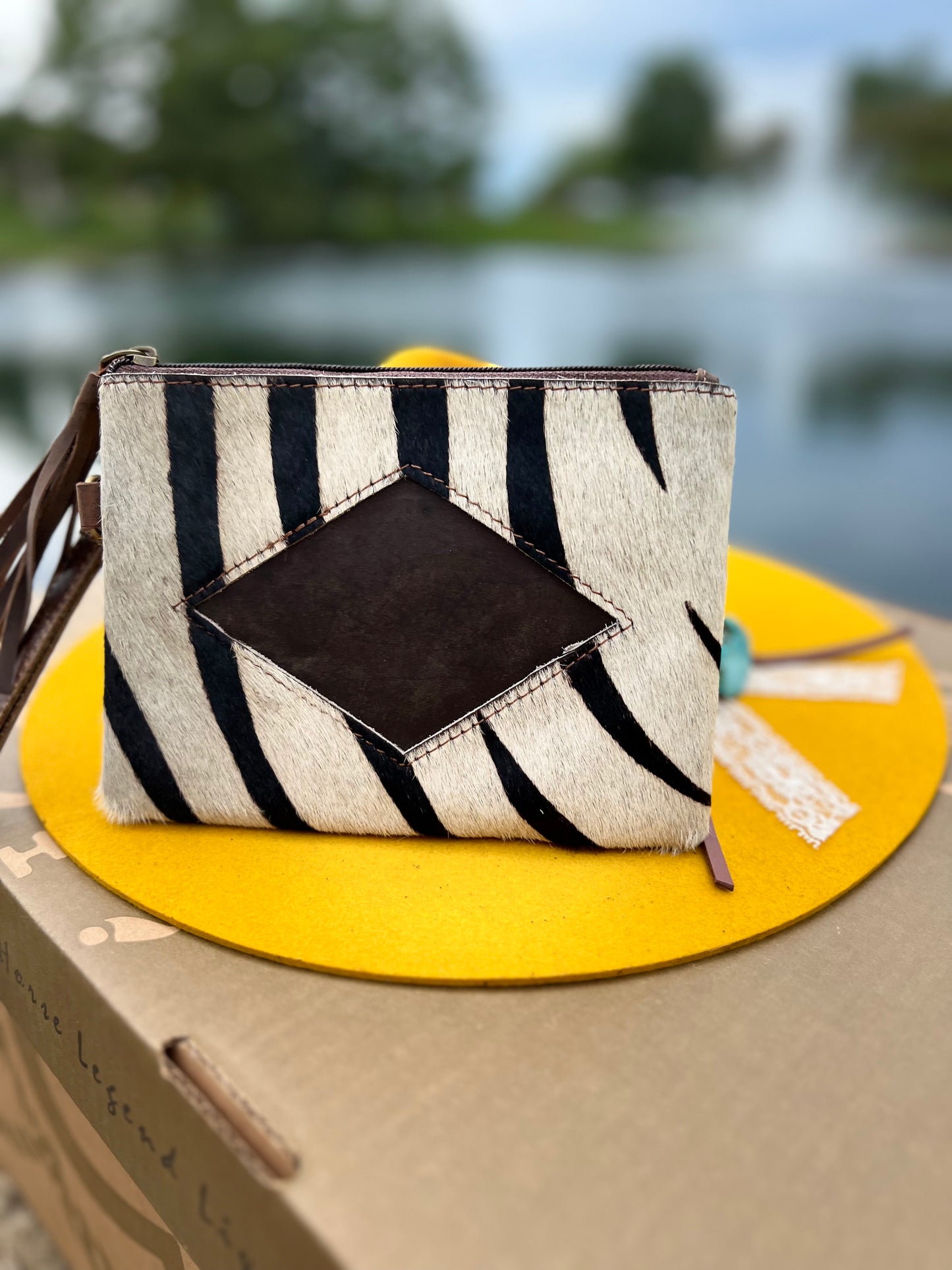 Zebra print wristlet